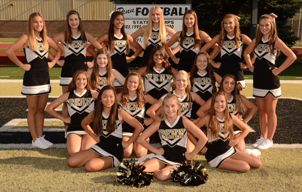 The Freshmen Fall Cheerleading squad.