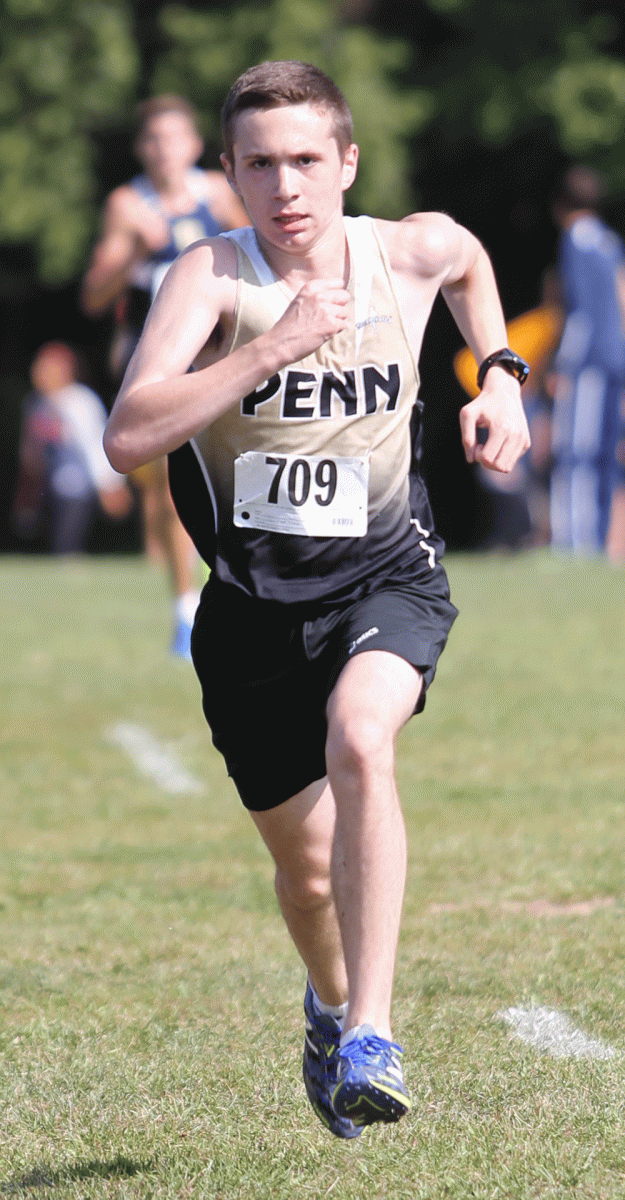 Penn's Cohl Fox sprints to the finish line.