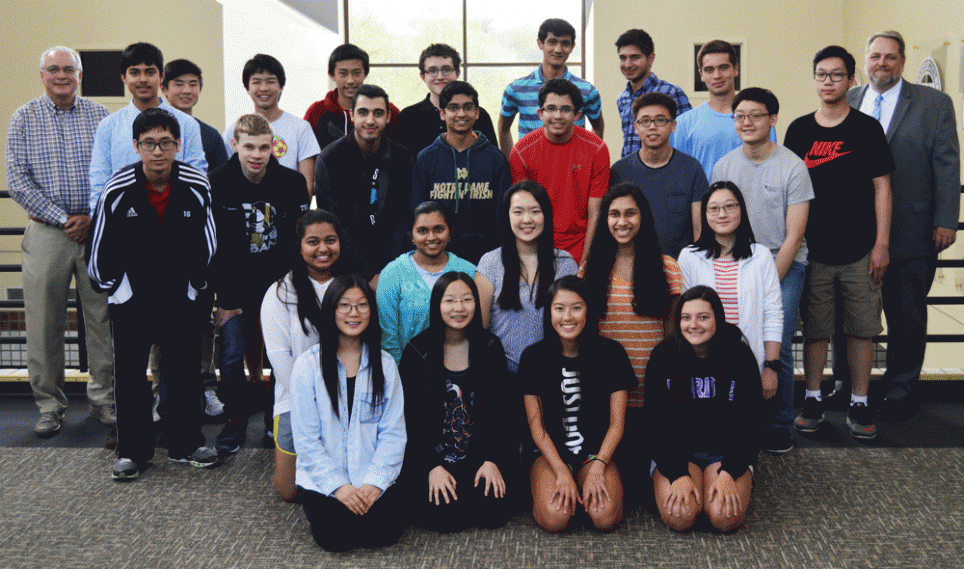 The Penn MathCon Team with principal Steve Hope and coach Brad Grounds.