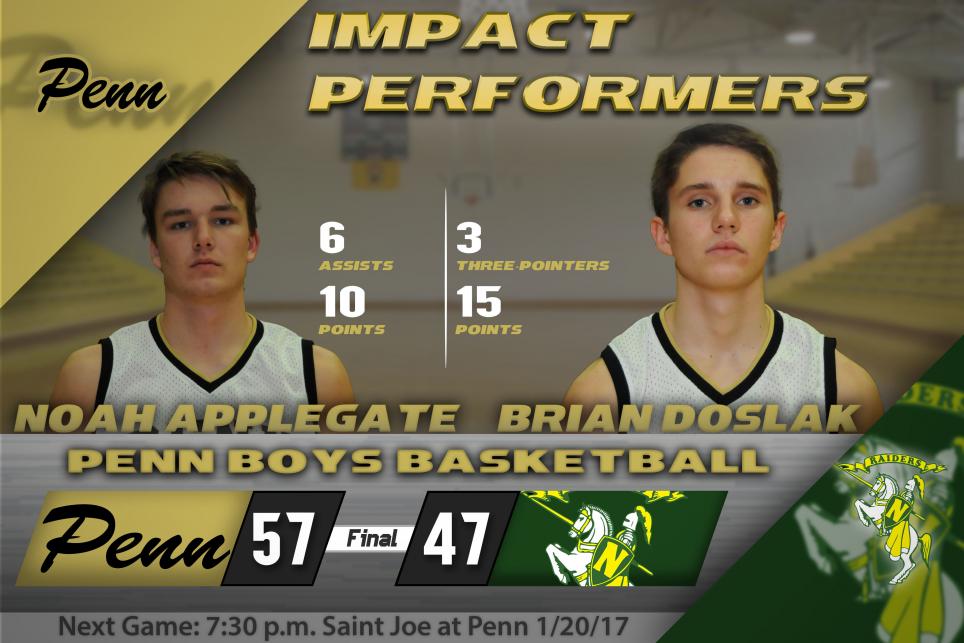Noah Applegate and Brian Doslak named impact performers vs. Northridge.