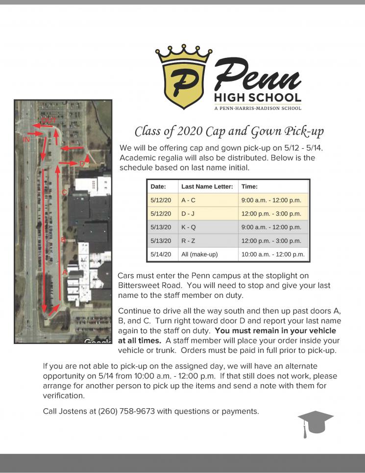 Cap & Gown Pickup May 12, 13 and 14