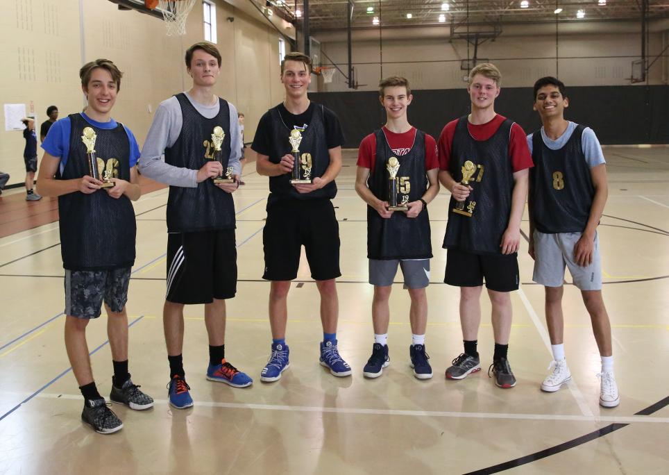 South Dakota State, this season’s Championship Team, from left, Nick Roberts, Cameron Koschnick, Nicholas Padrnos, Justin Schneider, Zach Johnston, Sparsh Patel.