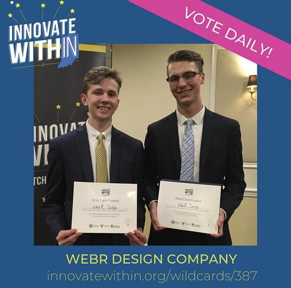 Marian's Jeff Murphy, left, and Penn's Nick Padrnos are vying for a $10,000 bonus in the Innovate WithIN competition