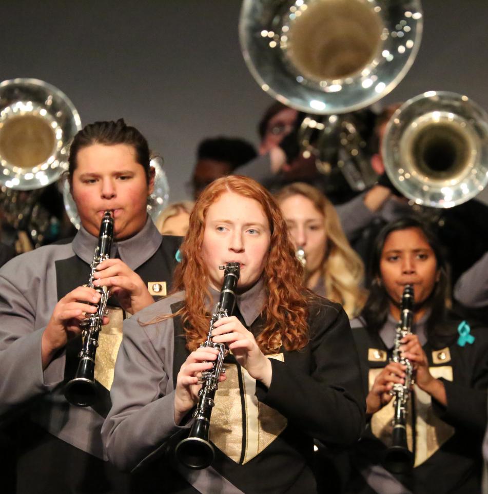 The Penn Marching Kingsmen perform at the Kaleidoscope Concert.