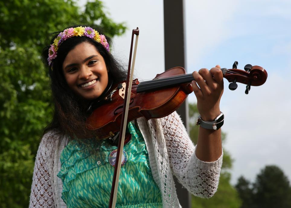 Rachel Santosh performs during Pennstock.