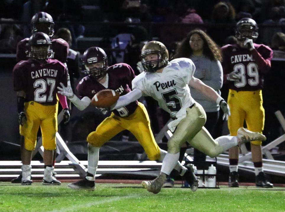 Penn's Brock Oldick makes a one-handed catch vs. Mishawaka.