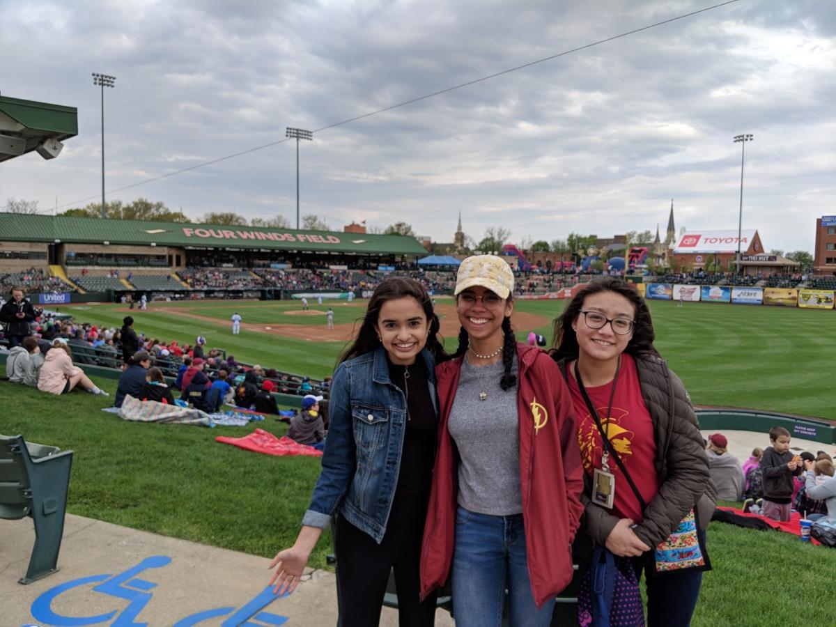 Freshmen at Four Winds Field.