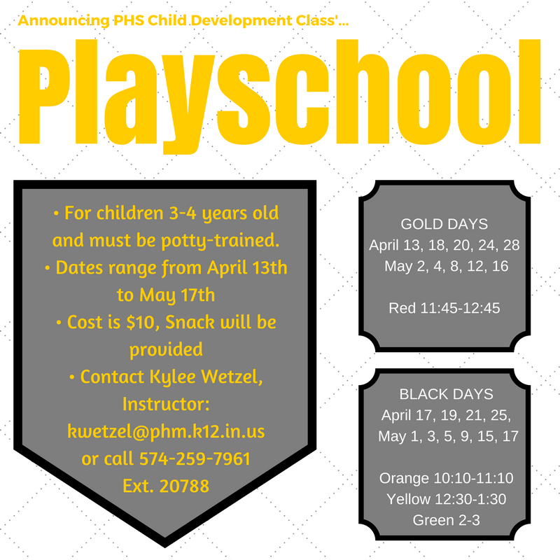Dates and times for Penn's Playschool experience