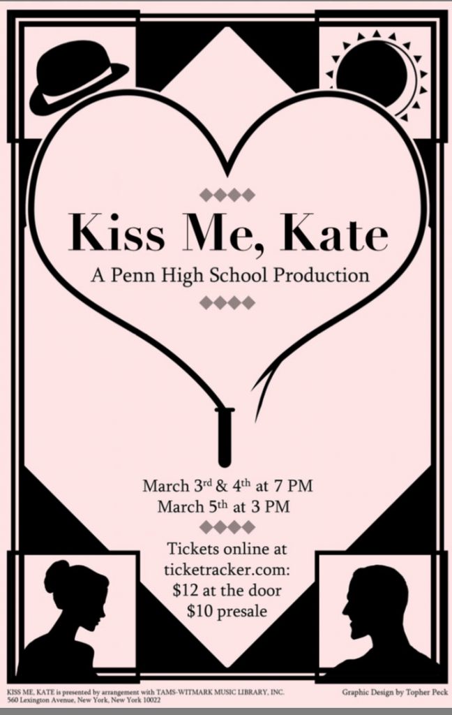 Poster for the musical "Kiss Me Kate"