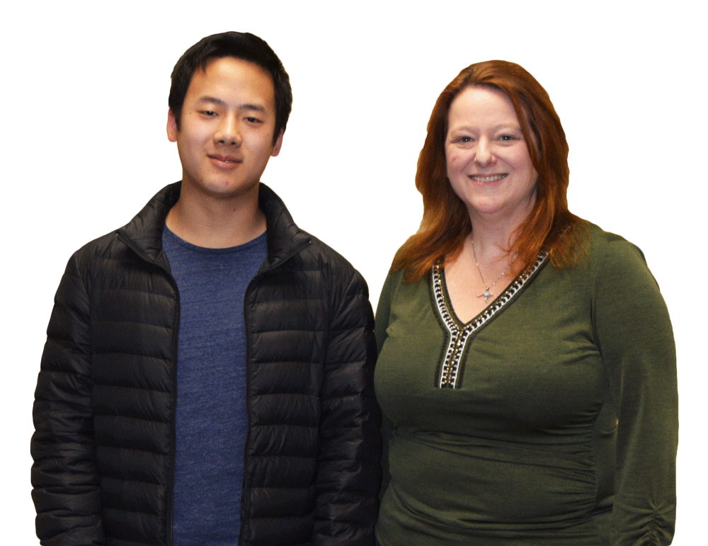 Penn student Matthew Shan, who is one of 40 Academic All-Stars in the state of Indiana, and Penn Math Instructor Val Ong, who Shan named as his most influential teacher.