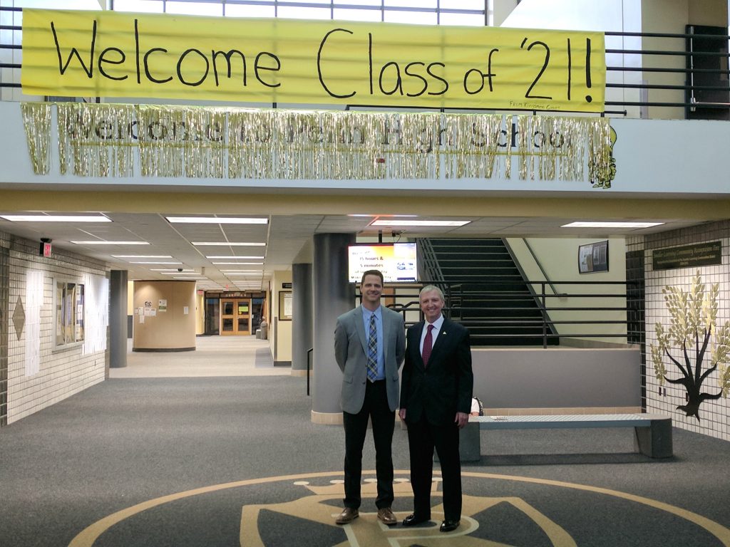 Principal Sean Galiher & P-H-M Supt. Dr. Thacker on the 1st Day of School