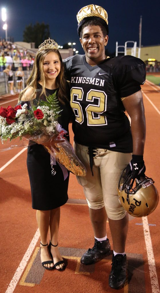 Homecoming Queen Kendra Laidig and Homecoming King Carrington Neal.