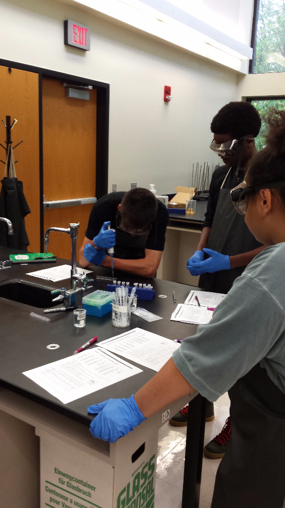 Penn Students doing lab work in the Medical Interventions Class.