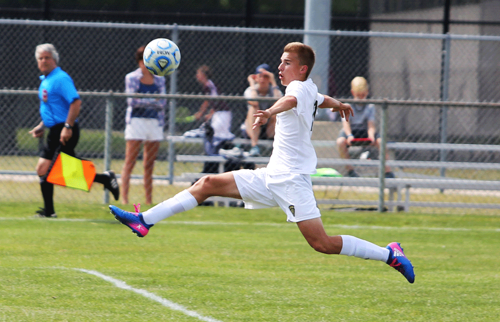 Sammy Atkins drives to the goal.