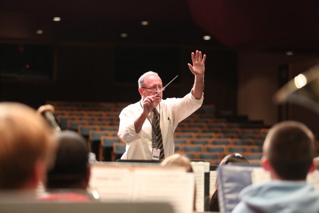 Glenn Northern directing the Kingsmen Band