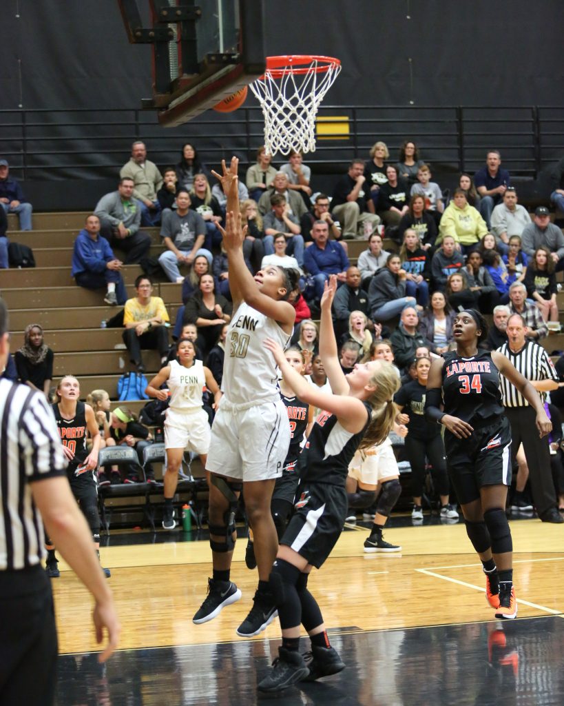 Tia Chambers scores on a lay-up.