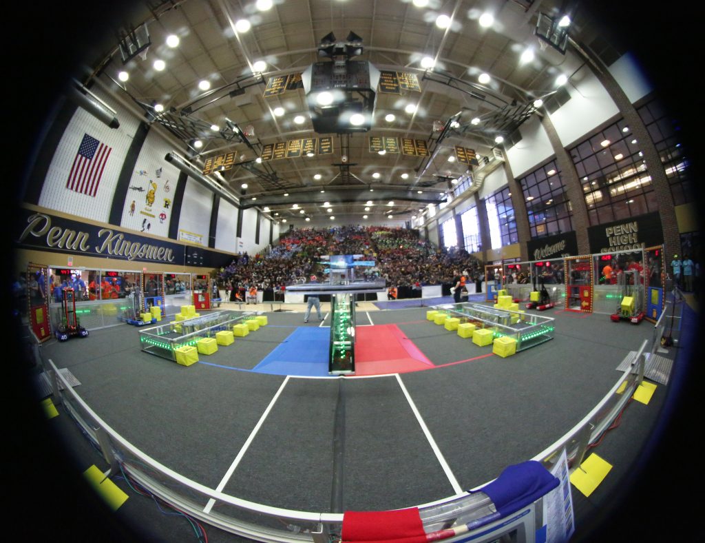 The Penn Arena is packed for the FIRST Robotics St. Joseph District Event.