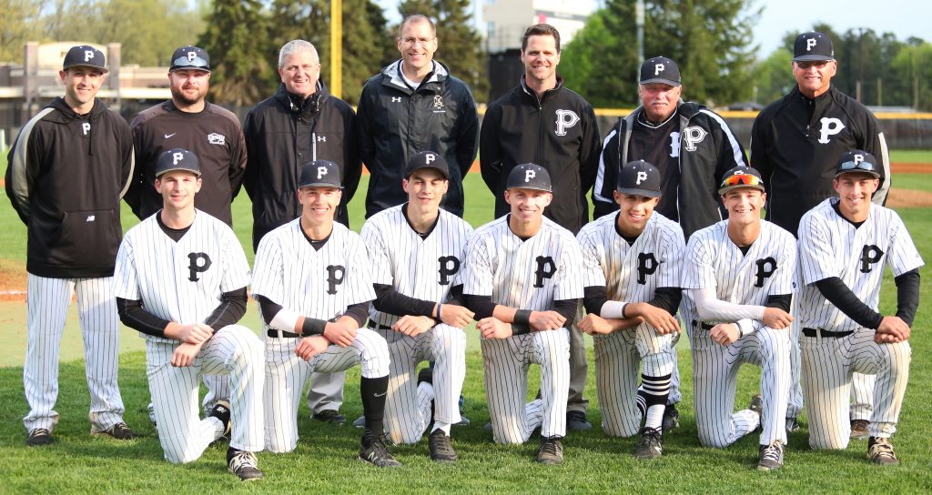 The Kingsmen Seniors with Principal Sean Galiher, P-H-M Chief Operating Officer Aaron Leniski, Athletic Director Jeff Hart, and the Kingsmen coaches.