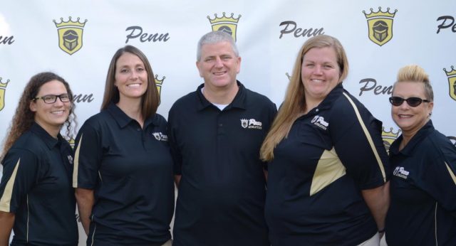 The Penn High School Athletic Department Staff, from left, Courtney LaPehn, Bridget Williams, Jeff Hart, Marie Doan, Jennifer Dunderman.