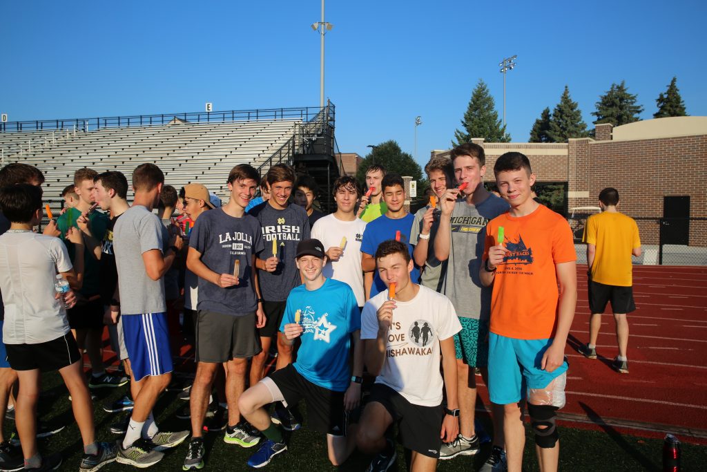 Cross Country runners enjoying their popsicles