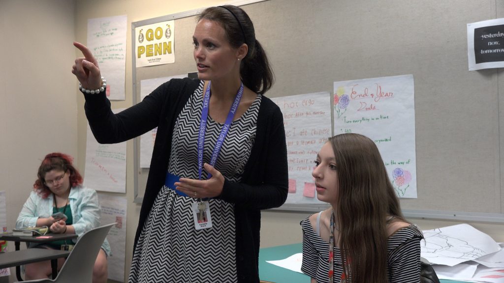Early College Academy Leader Mrs. Danielle Black teaching class