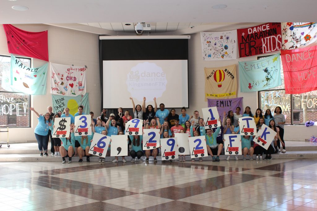 The Penn Dance Marathon FTK Club with their reveal on the donation to Riley Children's Hospital.