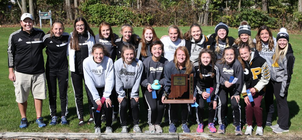 The Penn Girls Cross Country Sectional Championship Team.