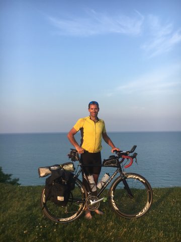 Penn High School Building Trades Instructor Les Crooks biked around Lake Michigan in the summer of 2019.