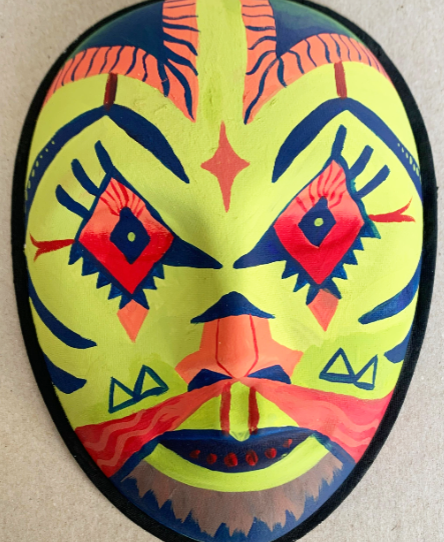 Painted African Inspired Mask