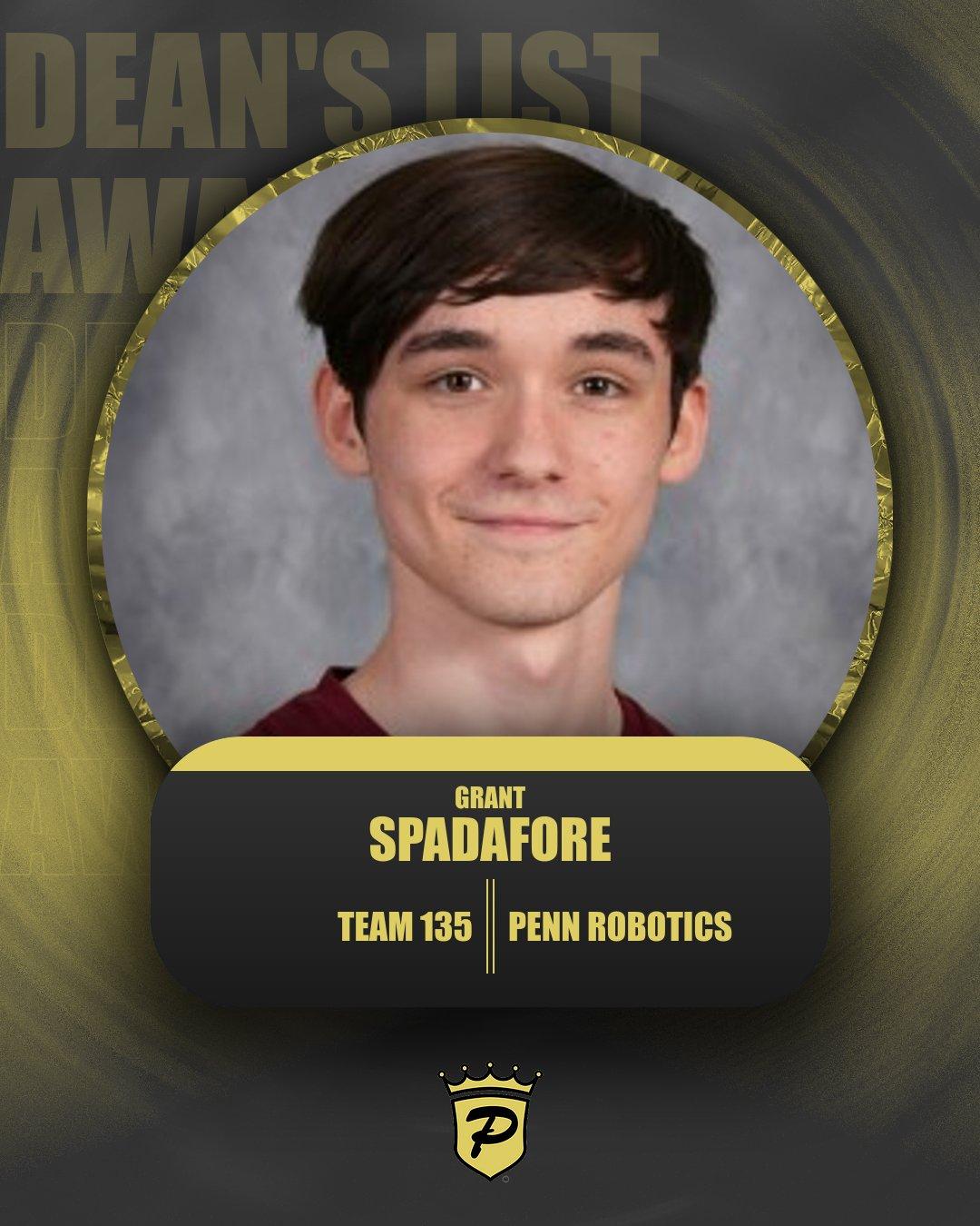 Grant Spadafore, a standout member of the Penn Robotics Team 135, “The Black Knights,” has been named a Dean’s List Award Winner at the Indiana FIRST Robotics District level. This prestigious honor recognizes exceptional leadership, dedication, and impact within the global FIRST Robotics community and qualifies Spadafore to compete for the national Dean’s List Award at the FIRST Championship in Houston, Texas.
The Dean’s List Award is the highest individual honor in the FIRST Robotics program, which engages over 90,000 high school students worldwide in hands-on STEM education, leadership, and innovation. Winners are selected not only for technical skill, but also for their ability to lead, mentor others, and embody the core values of FIRST—including Gracious Professionalism and a commitment to community service.
Spadafore will now be considered for the National Dean’s List Award at the FIRST Championship this April, where only a select few students from across the globe will be honored.