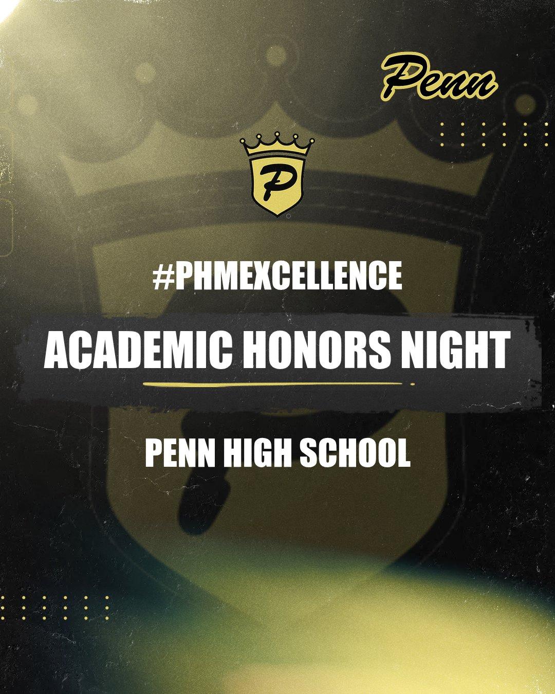 Penn's Academic Honors Night has been re-scheduled for Friday, Jan. 16, 2026. It has been postponed from Thursday, Jan. 15, 2026, due to weather.

It will take place at approximately 7:15 p.m. after the Boys Basketball game vs. New Prairie (and prior to the Girls Basketball Game vs. New Prairie). The Boys Basketball game will start at 6 p.m. on Friday, Jan. 16, 2026.

If you have been invited to participate in the Academic Honors Night, please RSVP by calling the Main Office - 574-258-9500 (ext. 20878) or 574-258-9503.

An academic letter is awarded to all students with a GPA of 3.5 or higher after their fourth and sixth semesters. 
Second-year recipients receive a chevron. Qualifying students received a letter of invitation in December.
Please refer to your invitation for admission and reporting details.