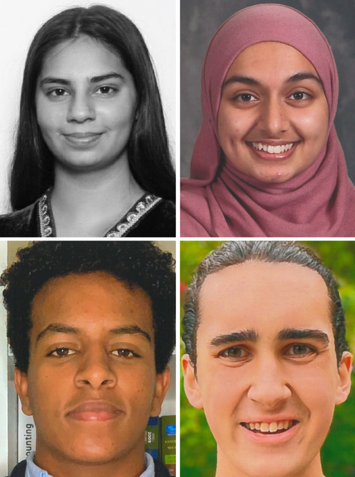 From top left to right Hala Ansari, Manaal Buchh, Salem Fitwi, and Luca Nijim
