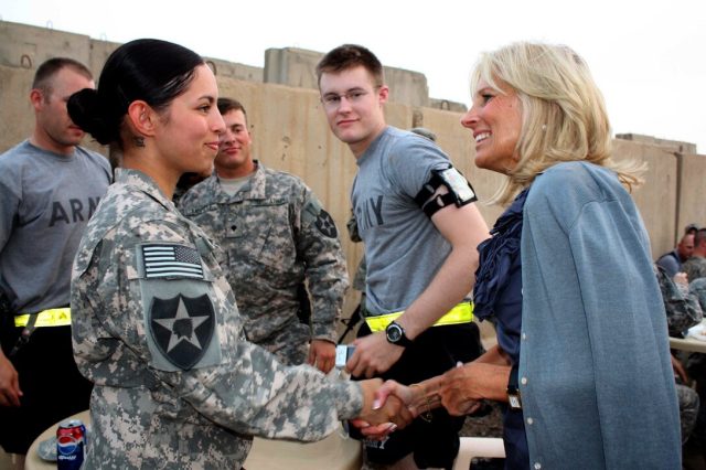 Matt Rollins, Jill Biden (Camp Victory, Iraq) July 4, 2010