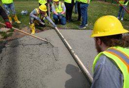 Penn students level concrete