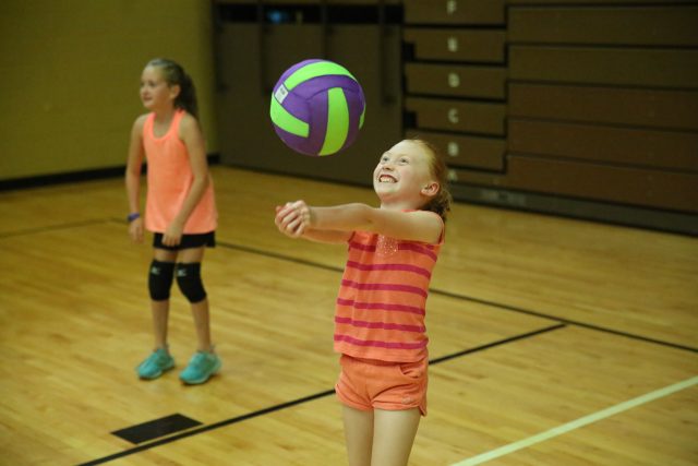 Girl playing volleyball