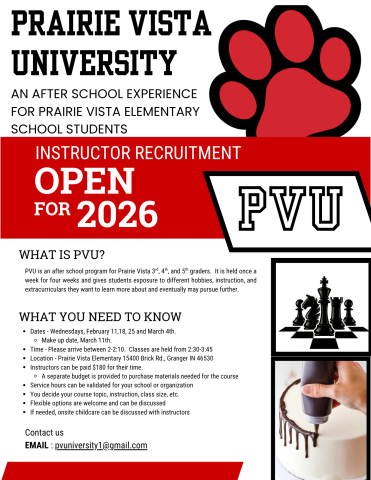 Promotional flyer for Prairie Vista University's open house in 2026. Advertisement includes details about the event and