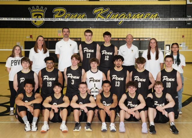 Penn Boys Volleyball Team posing for a group photo.
