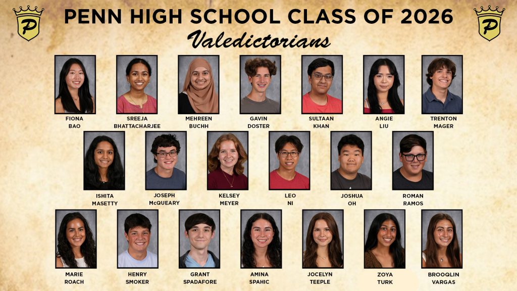 2021 Penn High School graduates class of 2026 portrait with names and titles".